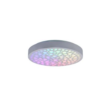 Chizu Plafoniera Led Rotonda Bianca Effetto Cerchi Anche Rgb Con Telecomando Multifunzione D. 40Cm Trio 