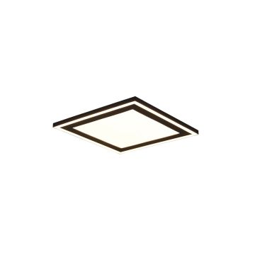 Carus Plafoniera Led Quadrata Bordo Nero Doppio Interruttore Per Accensioni Separate 33Cm X 33Cm Trio 