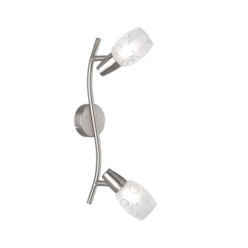 Colmar Barra 2 Spots Attacco E14 Diffusori Vetro Satinato Con Dec. Trio Grigio cenere