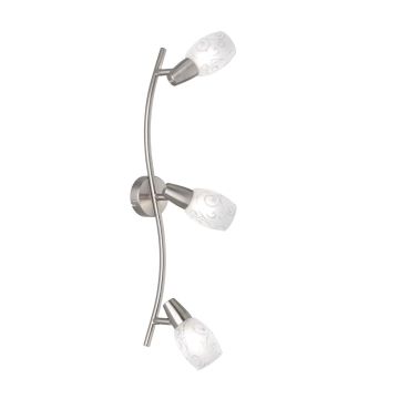Colmar Barra 3 Spots Attacco E14 Diffusori Vetro Satinato Con Dec. Trio Grigio cenere