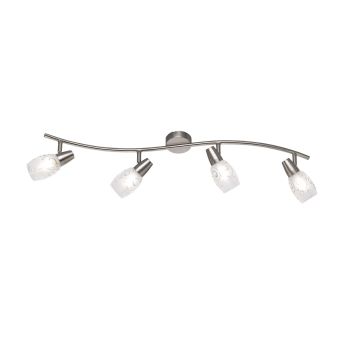 Colmar Barra 4 Spots Attacco E14 Diffusori Vetro Satinato Con Dec. Trio Grigio cenere