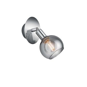 Brest Spot Singolo Metallo Cromo Con Vetro Fume' H. 16Cm Trio Grigio 25%
