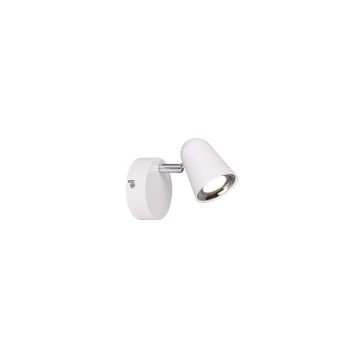 Toulouse Spot Singolo Led Bianco Satinato Con Bordo Cromato H. 15Cm Trio Bianco