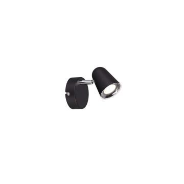Toulouse Spot Singolo Led Nero Satinato Con Bordo Cromato H. 15Cm Trio Nero