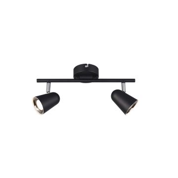Toulouse Barra 2 Spots Led Nero Satinato Con Bordo Cromato L. 34Cm Trio Nero