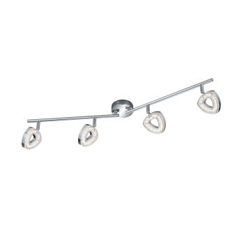 Tours Barra 4 Spots Led Integrati In Diffusore Triangolo Cromato Trio Grigio 25%
