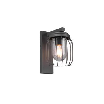 Tuela Applique Da Esterno Antracite Con Gabbia Diffusore Bianco Ip44 H. 28Cm Trio Antracite