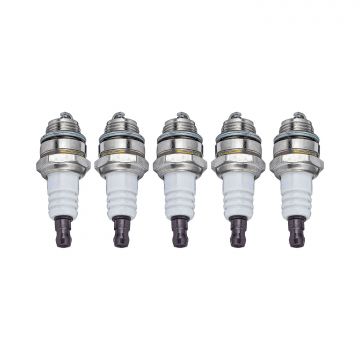 Set di 5 candele per motori a 2 Tempi - L8RTF/BM6A/L7T - compatibili con decespugliatori, mototrivelle, motoseghe e motozappe Boudech Nero