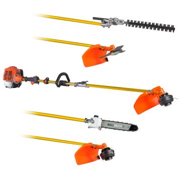 Moster 620 - Decespugliatore multifunzione con motore 2 tempi da 62cc - 3in1 Decespugliatore, tagliarami e tagliasiepi Boudech Arancione