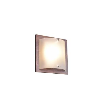 Pali Applique Legno Anticato E Vetro Bianco 25Cm X 25Cm Trio 