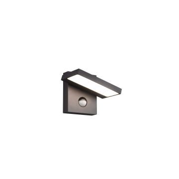 Horton Applique Da Esterno Led In Fusione Antracite Orientabile Con Sensore L. 15Cm X H. 12 Cm Ip54 Trio Antracite