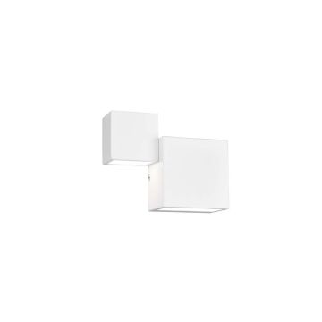 Miguel Applique Metallo Bianco Opaco Doppio Cubo A Biemissione Di Luce L. 20,5Cm X H. 16,5Cm Trio Bianco