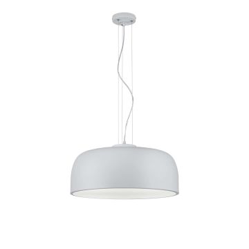 Baron Sospensione Tonda Metallo Bianco Con Diffusore Satinato D.52 Cm Trio Bianco