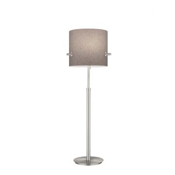 Camden Piantana Paralume Grigio Con Montatura Acciaio Satinato Regolabile In Altezza H. 180Cm Max Trio Grigio cenere