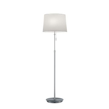 Lyon Piantana Acciaio Satinato Con Paralume Bianco Regolabile In Altezza E Con 3 Lampadine Ad Accensione Separata H. 140180Cm, D.46,5Cm Trio Grigio cenere