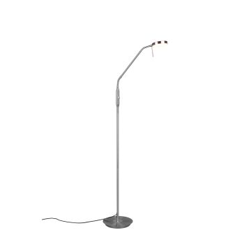 Monza Piantana Led Con 2 Snodi Flessibili Acciaio E Cromo Con Regolazione Intensita' E Temperatura Di Colore H.160Cm Trio Grigio cenere