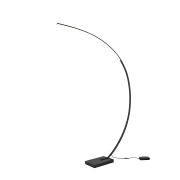 Bangkok Piantana Led Ad Arco Nero Base Marmo Nero Dimmerabile H. 180Cm Trio Nero