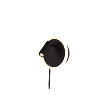 Jordan Applique Led Nera Doppia Illuminazione Con Accensione Separata D. 1Cm Trio Nero
