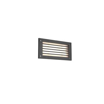 Hardey Applique Led Da Esterno Da Incasso A Parete Fusione Con Griglia Antracite L. 24Cm X H. 11Cm Ip44 Trio Antracite
