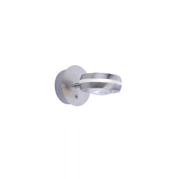 Vista Applique Led Biemissione Metallo Acciaio Con Doppia Lente Orientabile Con Smart Control Molteplici Funzioni "Wiz" D. 11Cm Trio Grigio cenere