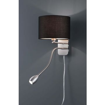Hotel Appl.Led Acc.+ Paral.Nero C/E14  20X25 Trio Grigio cenere