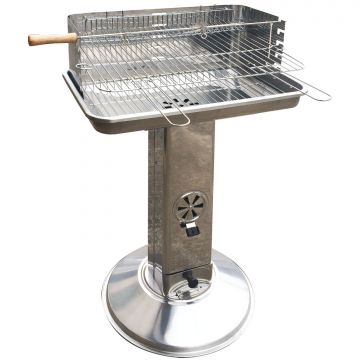 Arizona - BBQ a legna in acciaio inox con spiedo per girarrosto Frankystar Grigio 15%