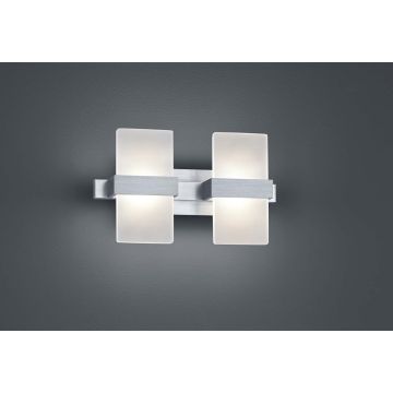 Platon Applique Led Alluminio Con 2 Diffusori Metacrilato L.30Xh.18 Cm Con Interr. Trio Gainsboro