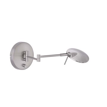 Kazan Applique Led Doppio Braccio Snodabile Acciaio Satinato Con Dimmer Integrato P.40Cm Trio Grigio cenere