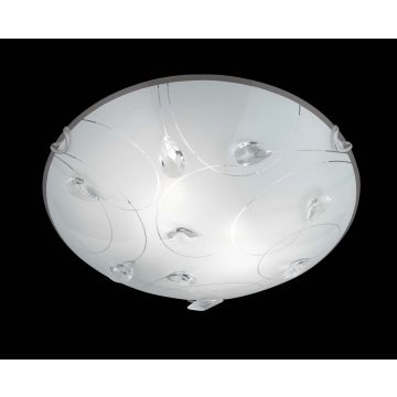 Carbonado Plaf.Tonda Vetro Sat.Dec.Gemme Cm30 Trio 