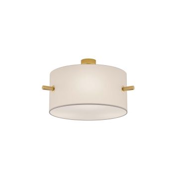 Camden Plafoniera Paralume Grigio Con Montatura Acciaio Satinato D. 50Cm Trio 