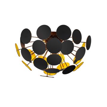 Discalgo Plafoniera Sfera Tondi Metallo Nero Opaco + Oro D. 54Cm Trio 
