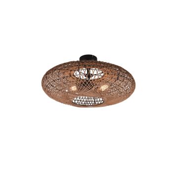 Hedda Plafoniera In Fibra Sisal Marrone Con Montatura Nera D. 52Cm Trio 