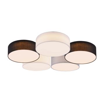 Lugano Plafoniera 3 Diffusori Bianconerogrigio L. 86,5Cm Trio 