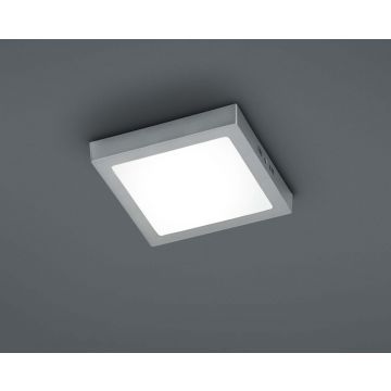 Zeus Plafoniera Led Quadrata Acciaio Grande L.22,5X22,5 Cm Trio 