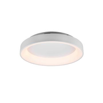 Girona Plafoniera Led Metallo Bianco Opaco Con Telecomando Multifunzione D. 60Cm Trio 