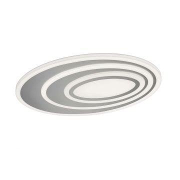 Subara Plafoniera Led Ellittica 3D Con Telecomando Regolazione Intensita' E Luce Calda E Fredda L. 88Cm, H.58Cm Trio 