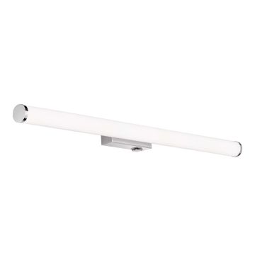 Mattimo Applique Led Per Bagno Metallo Cromato E Diffusore Bianco Ip44 Con Interruttore L. 80Cm Trio Grigio 25%
