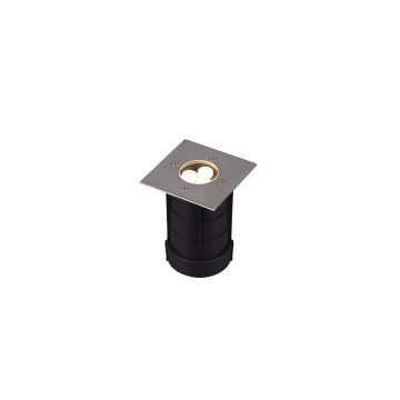 Belaja Faro Incasso Carrabile Led Da Esterno Quadrato Acciaio Satinato Max 2.000Kg Ip65 11X11Cm Trio Grigio 30%