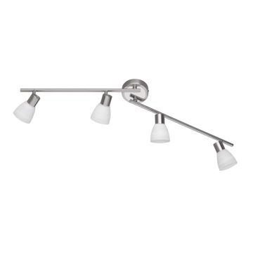 Carico Barra Led 4 Spots Orientabili Acciaio+Vetro L.90 Trio Grigio cenere