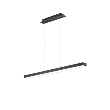 Agano Sospensione Led Rettangolare Metallo Nero Satinato Con Dimmer A Scatto Interruttore 4 Intensita' E Variazione Luce Caldafredda Con Touch L.100Cm, H.150Cm Trio Nero
