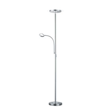 Ackbar Piantana Led 2 Luci Tonde Acciaio E Cromo Dimmerabile H. 180 Trio Grigio cenere