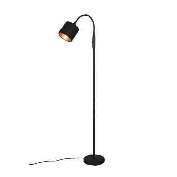 Tommy Piantana Nera Flessibile Con Paralume Nero E Oro H.130Cm Trio Nero