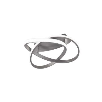 Course Plafoniera Led Cerchio Infinito Acciaio Satinato D. 45Cm Trio 