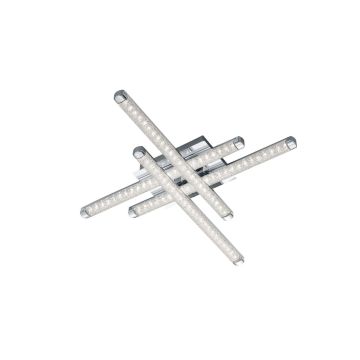 Street Plafoniera Cromata Led Integrati 4 Diffusori Effetto Crist. 50X50 Trio 