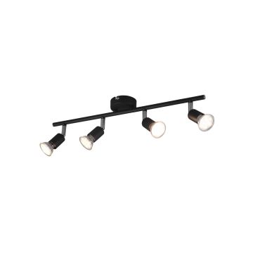 Paris Senza Lampadina Barra 4 Luci Nero Attacco Gu10 L. 50Cm Trio Nero