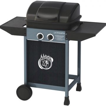 La Pampa - BBQ a Gas e pietra lavica - 2 Fuochi Frankystar Nero