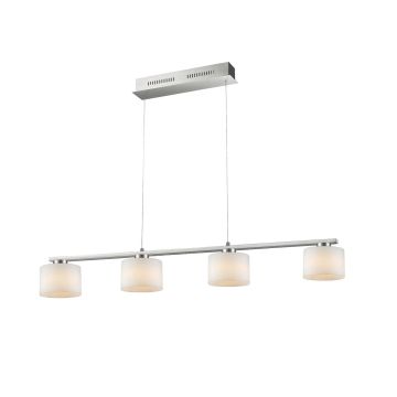 Alegro Sospensione Led 4 Diffusori Dimmerabile Con Interruttore Regolab.In Altezza L. 100Cm Trio Grigio cenere