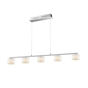Alegro Sospensione Led 5 Diffusori Dimmerabile Con Interruttore Regolab.In Altezza L. 130Cm Trio Grigio cenere