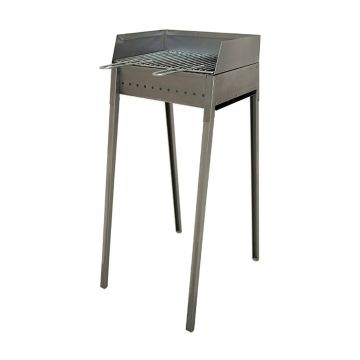 Vesuvio - Barbecue A Legna Portatile In Ferro Alluminato - 40x30cm Frankystar Grigio 10%