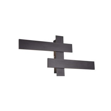 Belfast Applique Retroilluminata Con 2 Diffusori Antracite L. 60Cm Trio Nero
